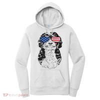 4th Of July Bernedoodle Doodle Dog Patriotic USA Sunglasses Women's Hoodie thumb 0