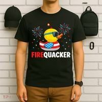4th Of July Duck Firequacker Patriotic Fourth Of July Funny T-Shirt thumb 6