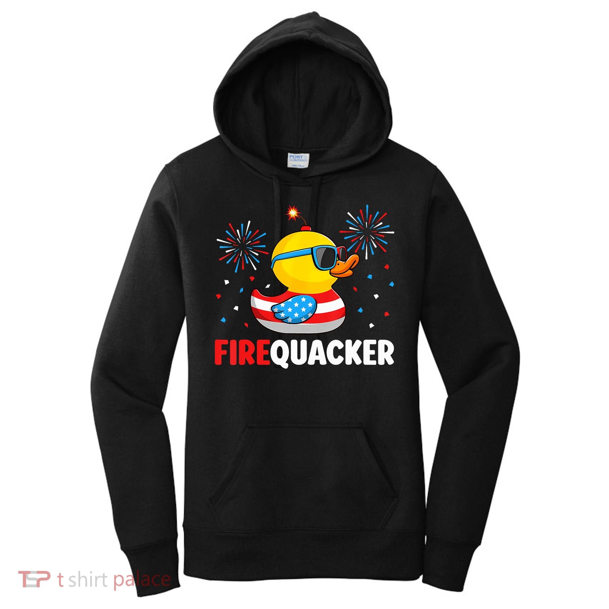 4th Of July Duck Firequacker Patriotic Fourth Of July Funny Women's Hoodie