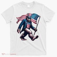 4th Of July Bigfoot Sasquatch American Flag Usa T-Shirt thumb 0