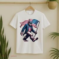 4th Of July Bigfoot Sasquatch American Flag Usa T-Shirt thumb 2
