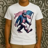 4th Of July Bigfoot Sasquatch American Flag Usa T-Shirt thumb 3
