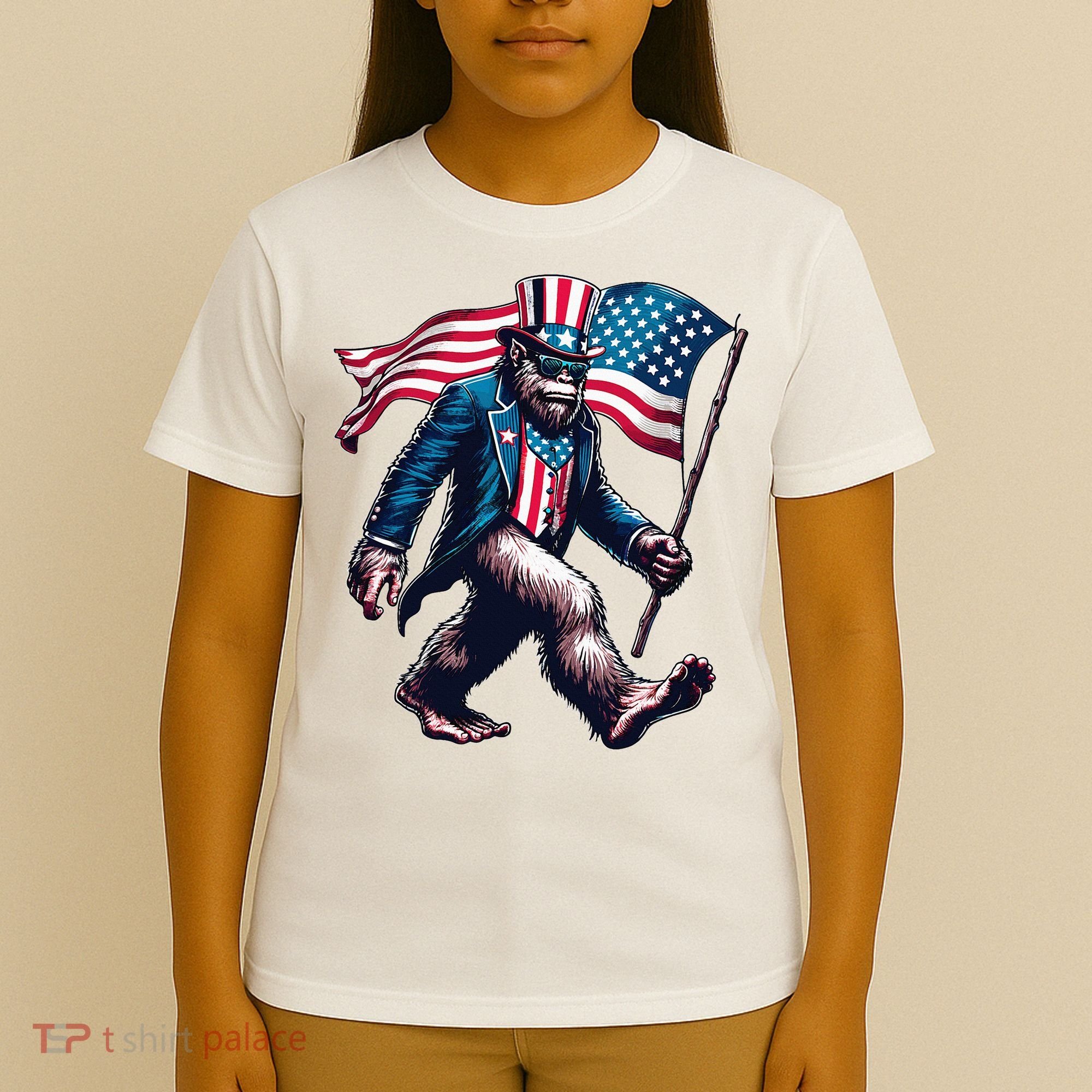 4th Of July Bigfoot Sasquatch American Flag Usa T-Shirt