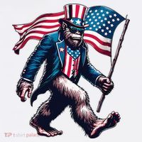 4th Of July Bigfoot Sasquatch American Flag Usa T-Shirt thumb 7