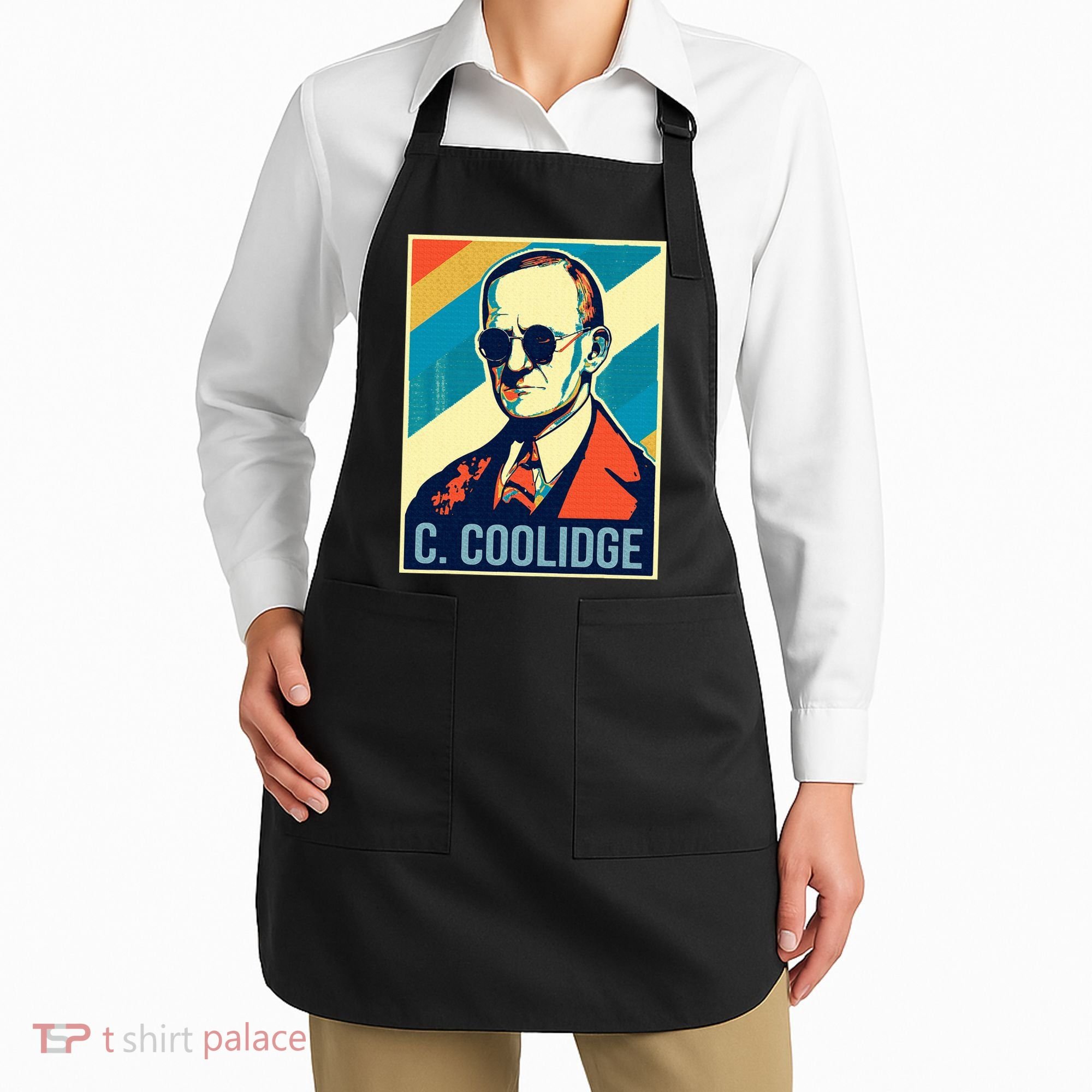 4th Of July Calvin Coolidge President Retro Patriotic Apron