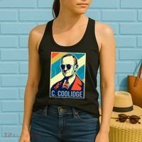 4th Of July Calvin Coolidge President Retro Patriotic Women's Tank Top thumb 2