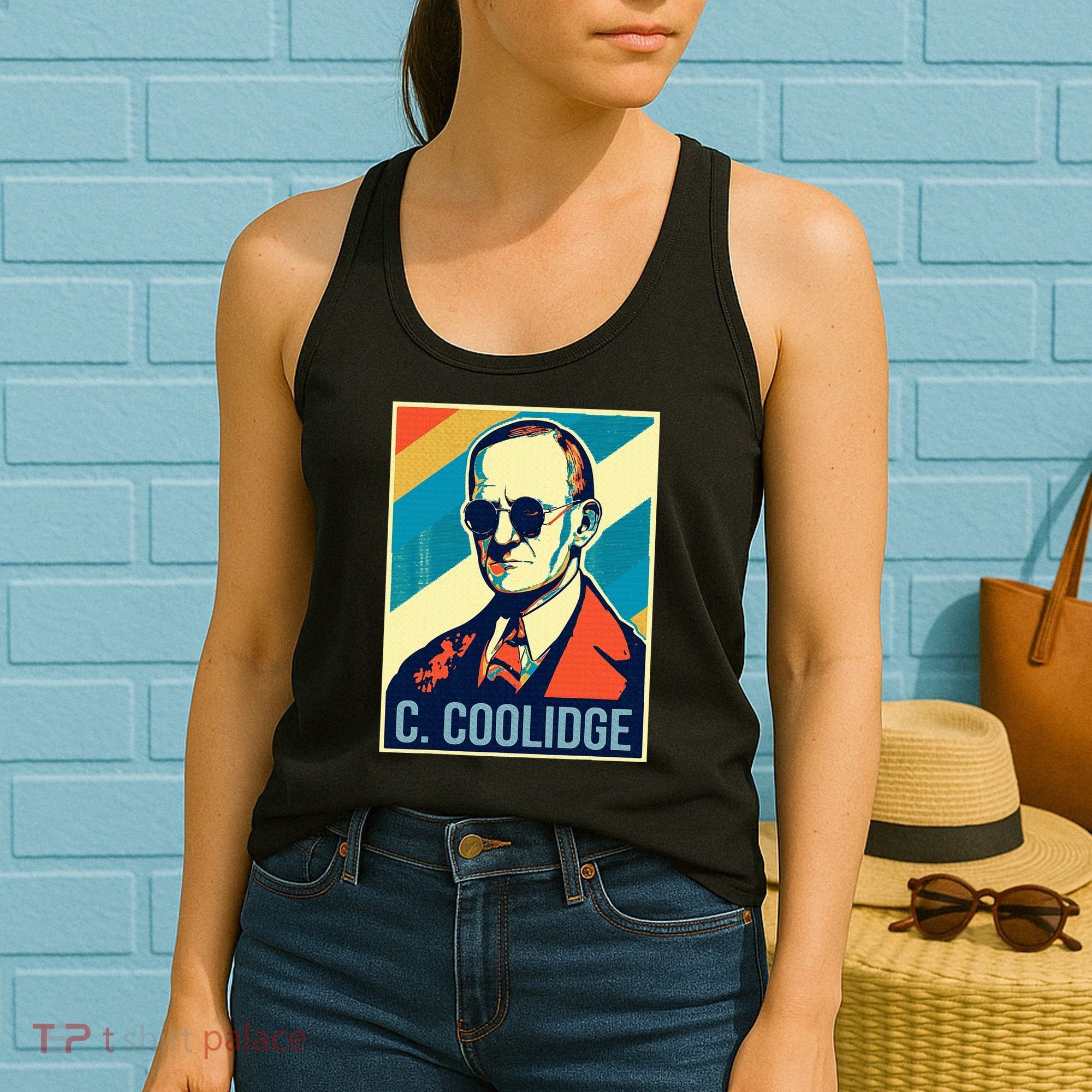 4th Of July Calvin Coolidge President Retro Patriotic Women's Tank Top