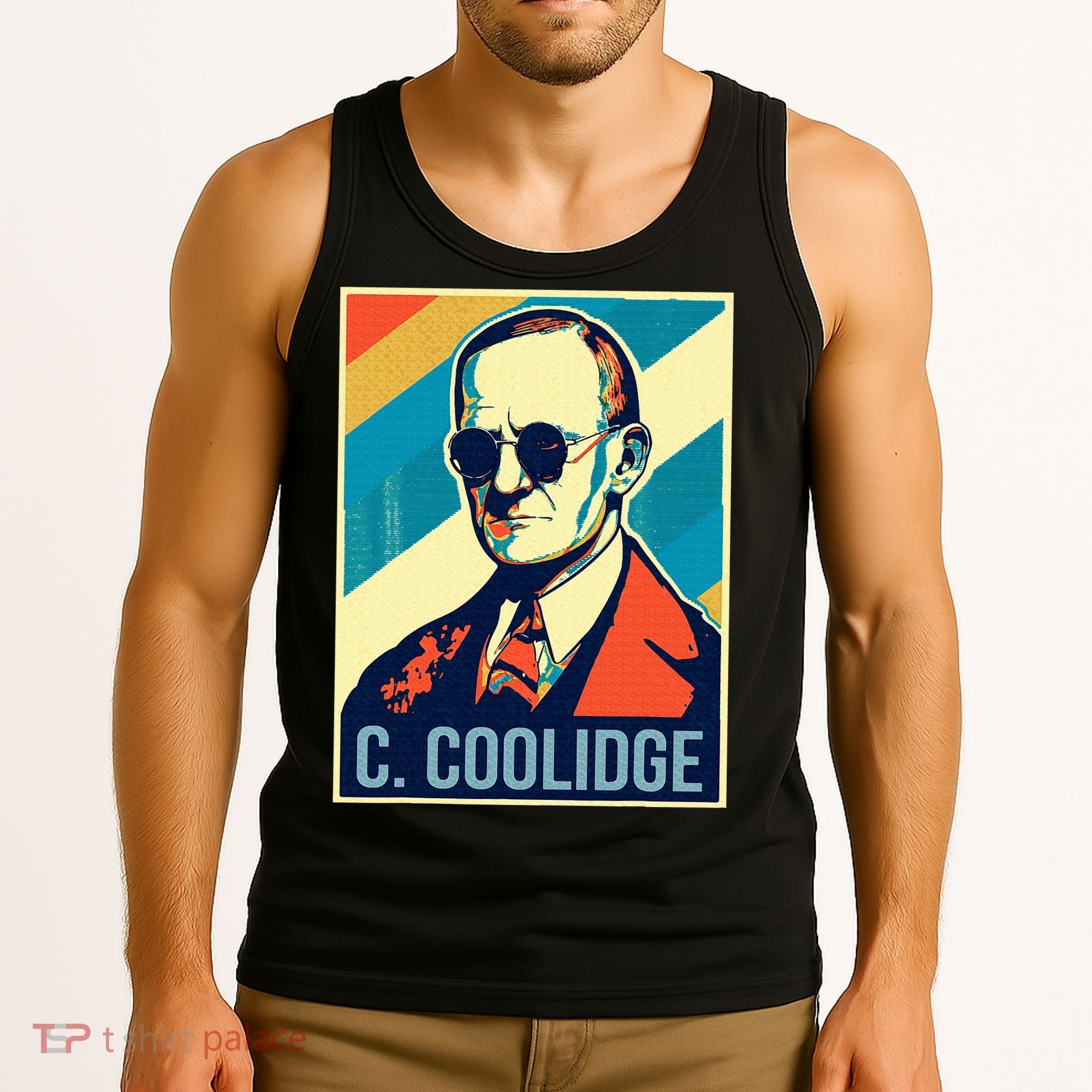 4th Of July Calvin Coolidge President Retro Patriotic Tank Top