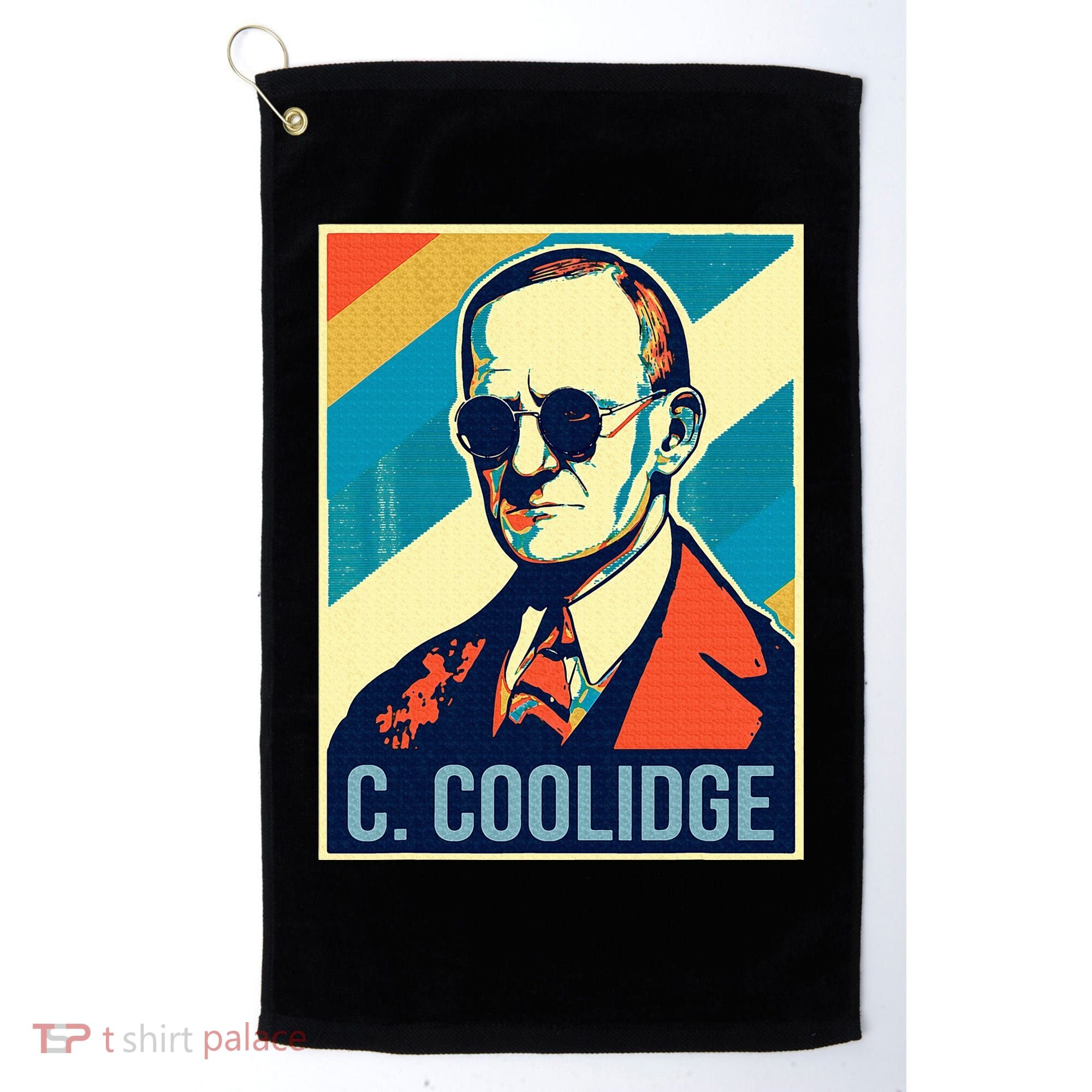 4th Of July Calvin Coolidge President Retro Patriotic Golf Towel