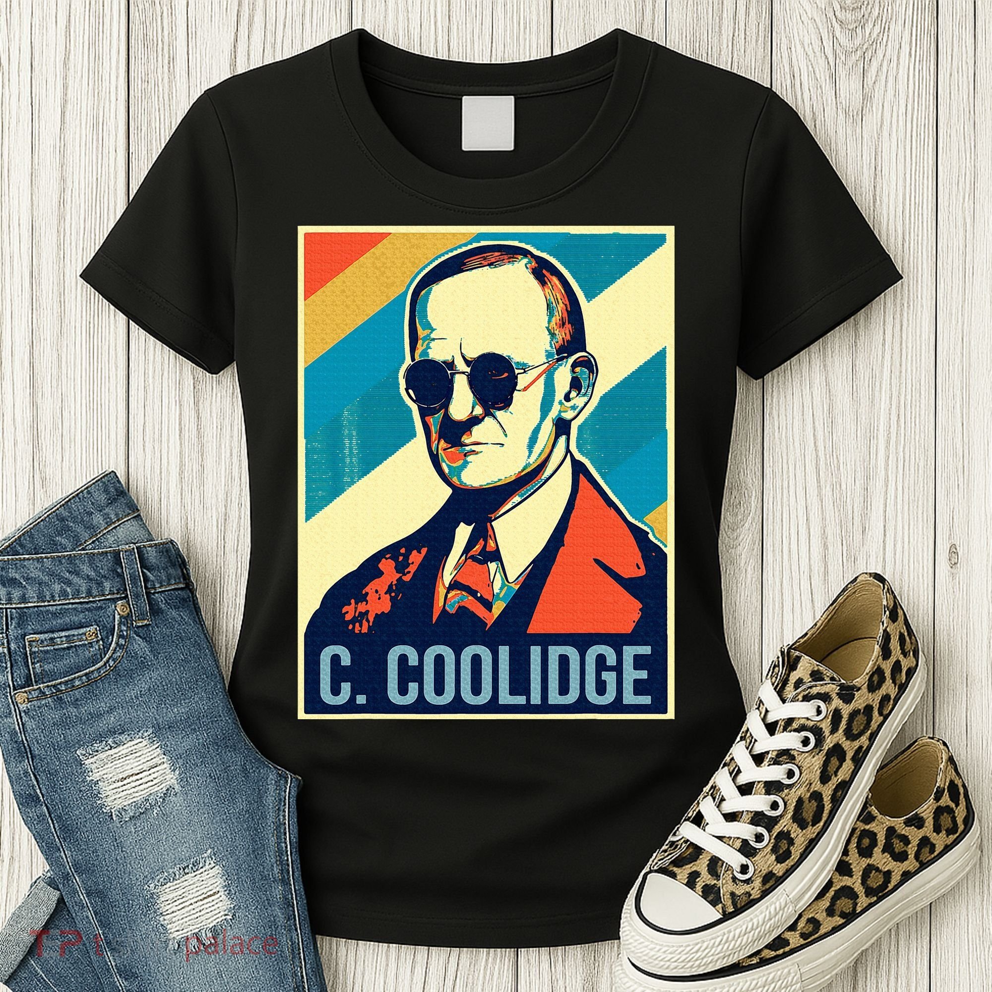 4th Of July Calvin Coolidge President Retro Patriotic Women's T-Shirt