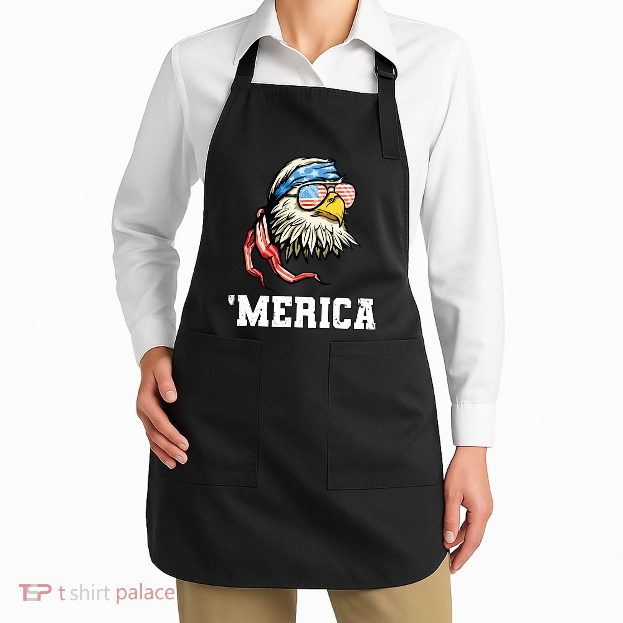 4th Of July Merica Usa Flag Bald Eagle Patriotic Veteran Apron