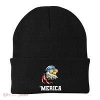 4th Of July Merica Usa Flag Bald Eagle Patriotic Veteran Beanie thumb 0