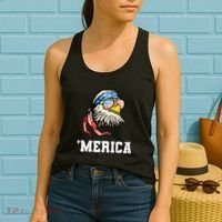 4th Of July Merica Usa Flag Bald Eagle Patriotic Veteran Women's Tank Top thumb 2