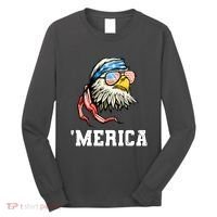 4th Of July Merica Usa Flag Bald Eagle Patriotic Veteran Long Sleeve Shirt thumb 0