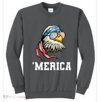 4th Of July Merica Usa Flag Bald Eagle Patriotic Veteran Sweatshirt thumb 0