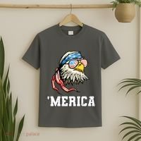 4th Of July Merica Usa Flag Bald Eagle Patriotic Veteran T-Shirt thumb 2