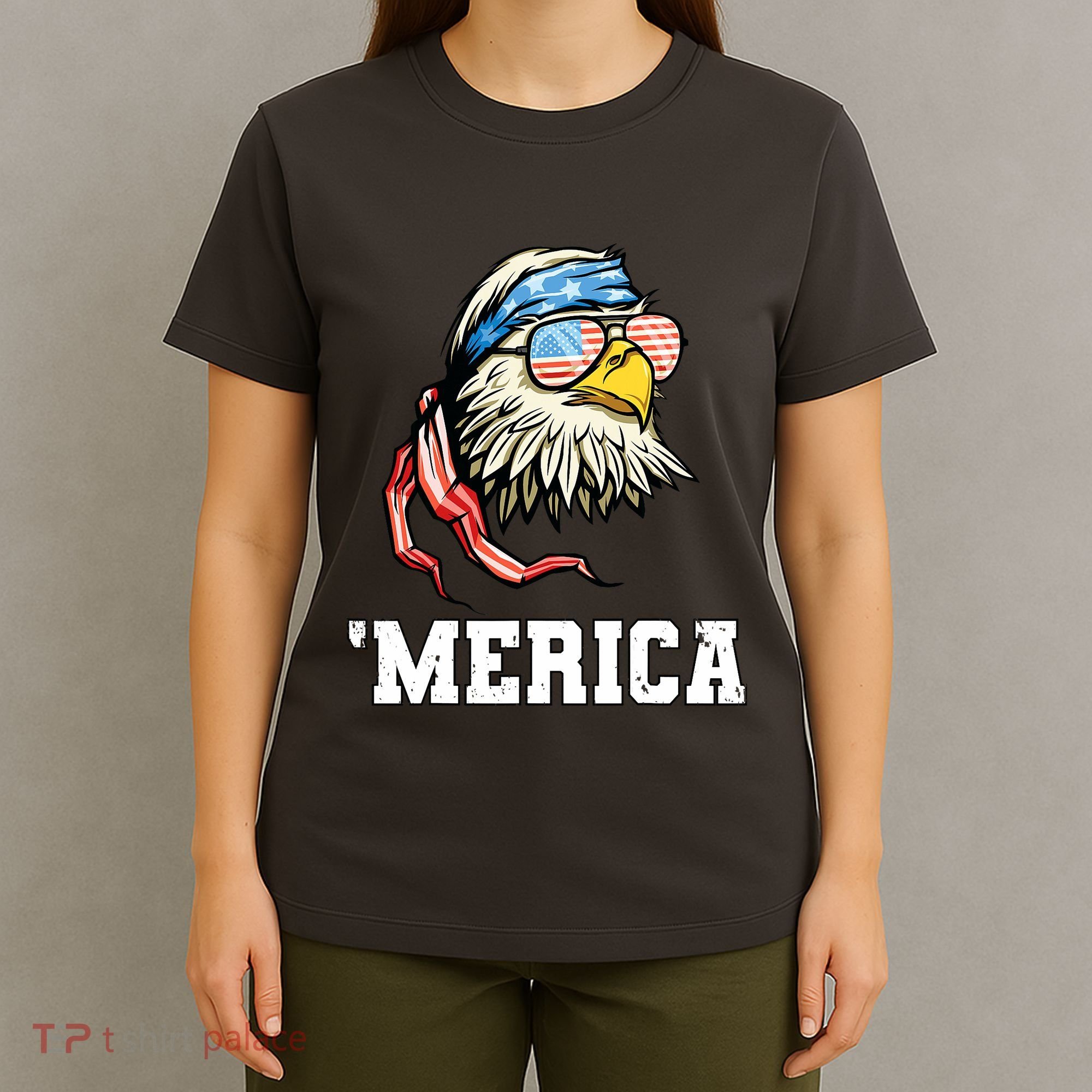 4th Of July Merica Usa Flag Bald Eagle Patriotic Veteran T-Shirt