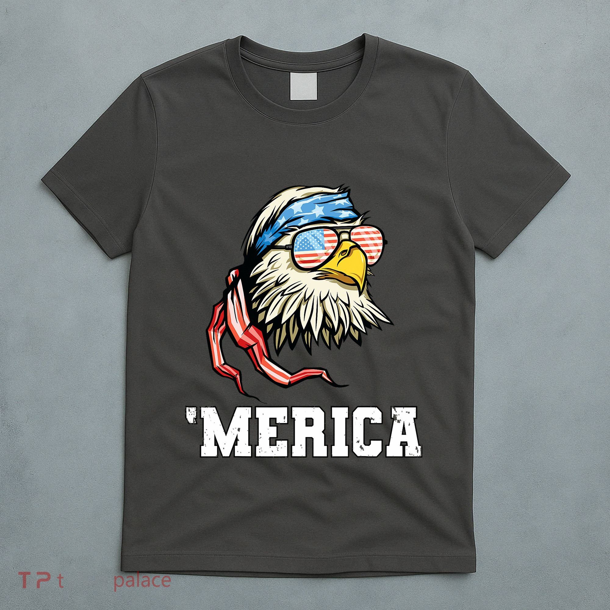 4th Of July Merica Usa Flag Bald Eagle Patriotic Veteran T-Shirt