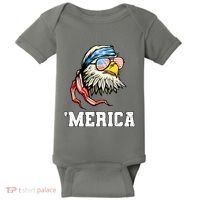 4th Of July Merica Usa Flag Bald Eagle Patriotic Veteran Baby Bodysuit thumb 0