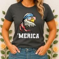 4th Of July Merica Usa Flag Bald Eagle Patriotic Veteran Women's T-Shirt thumb 2