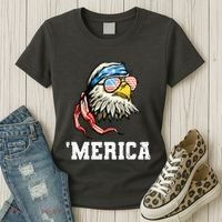 4th Of July Merica Usa Flag Bald Eagle Patriotic Veteran Women's T-Shirt thumb 3
