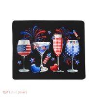 4th Of July Wine Glasses Independence Day American Flag  Mousepad thumb 0