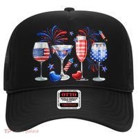 4th Of July Wine Glasses Independence Day American Flag  Hat thumb 0