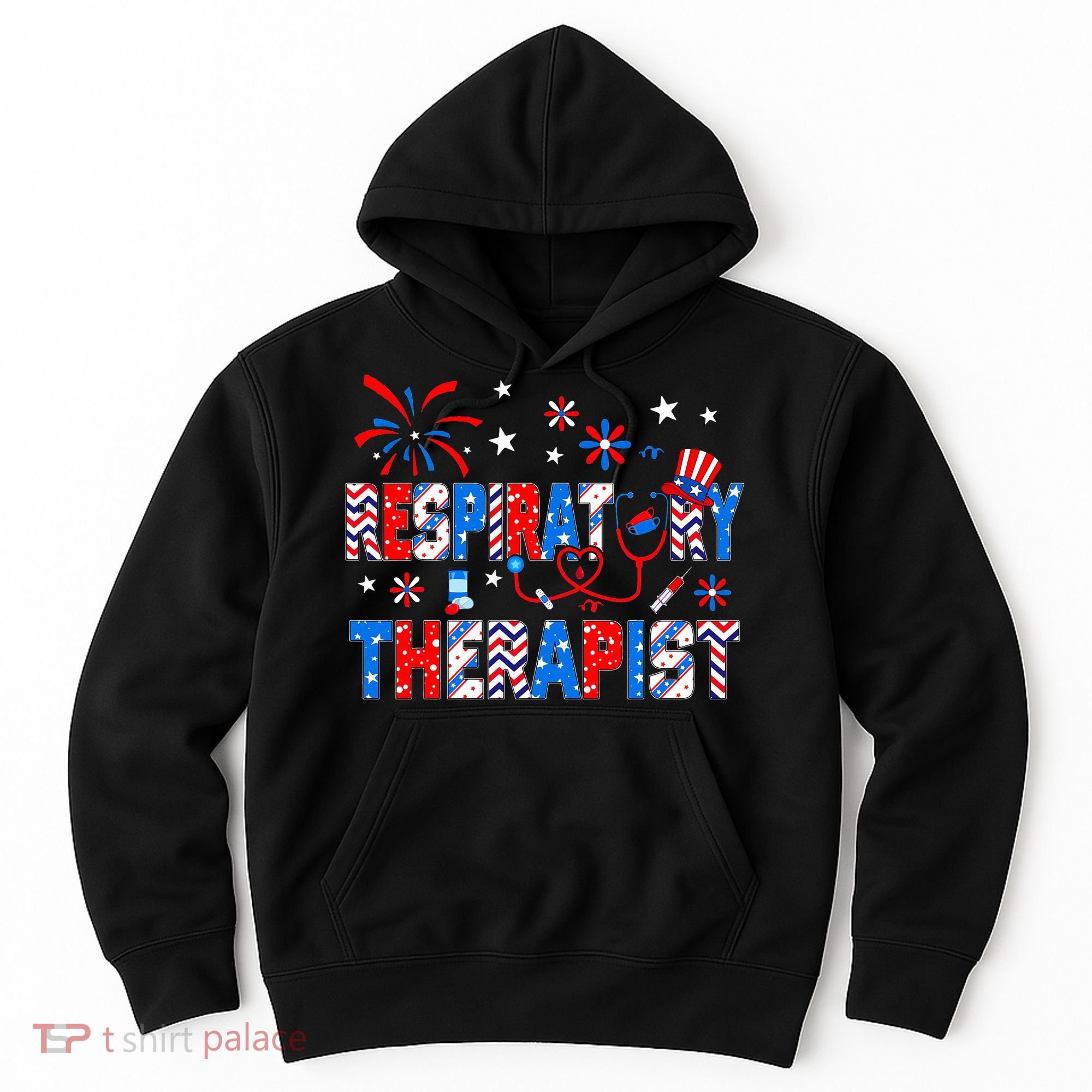 4th Of July For Wo Stethoscope Respiratory Therapist RT Hoodie