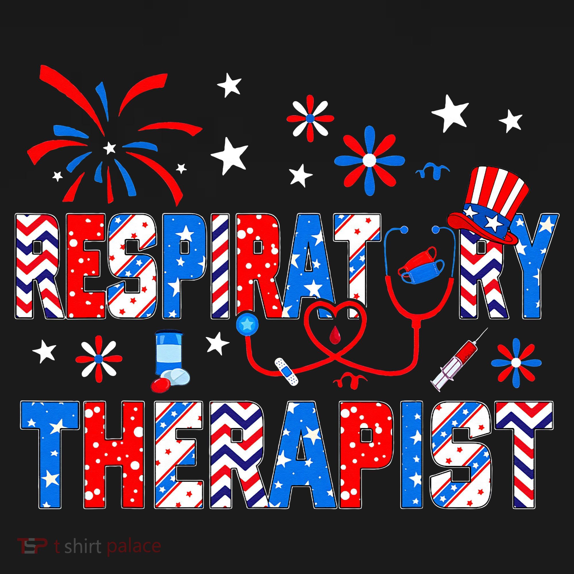 4th Of July For Wo Stethoscope Respiratory Therapist RT Hoodie