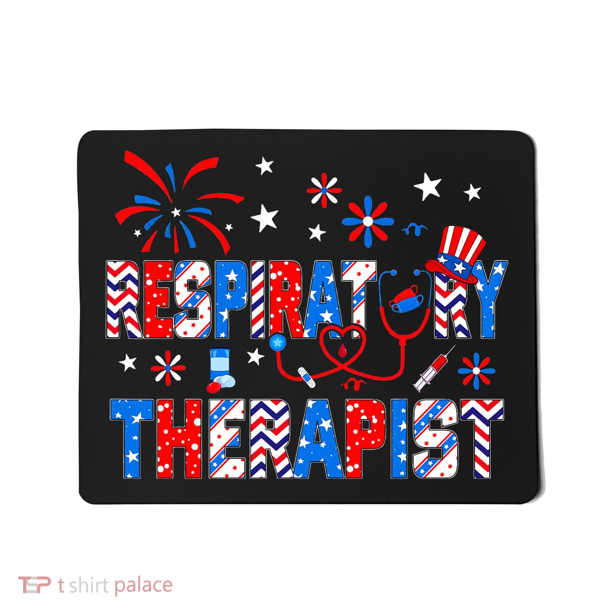 4th Of July For Wo Stethoscope Respiratory Therapist RT Mousepad