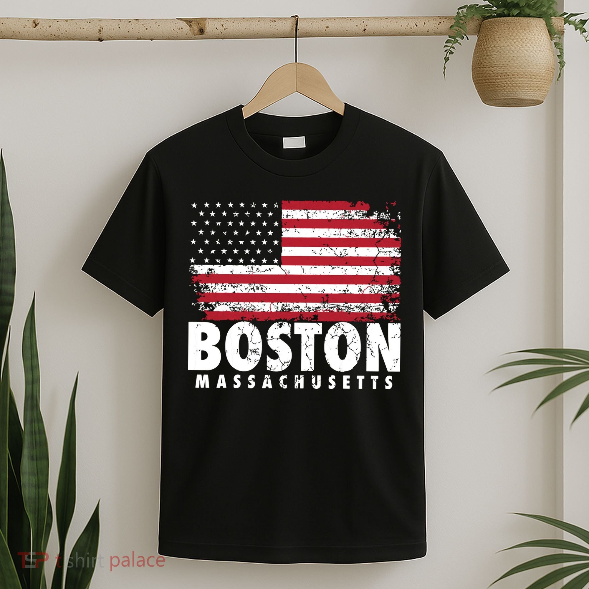 4th Of July Boston Massachusetts American Flag T-Shirt