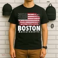 4th Of July Boston Massachusetts American Flag T-Shirt thumb 6