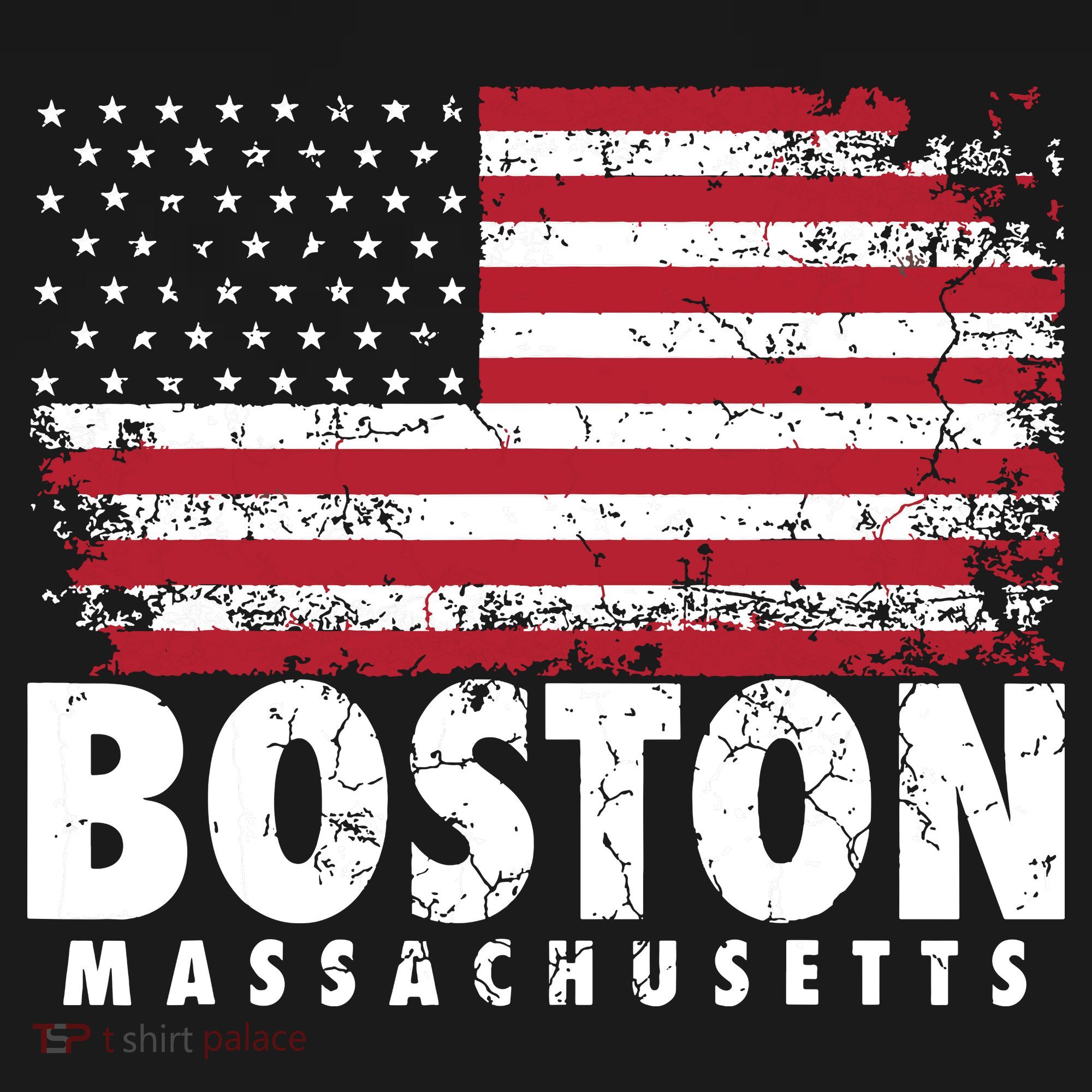 4th Of July Boston Massachusetts American Flag T-Shirt