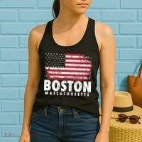 4th Of July Boston Massachusetts American Flag Women's Tank Top thumb 2