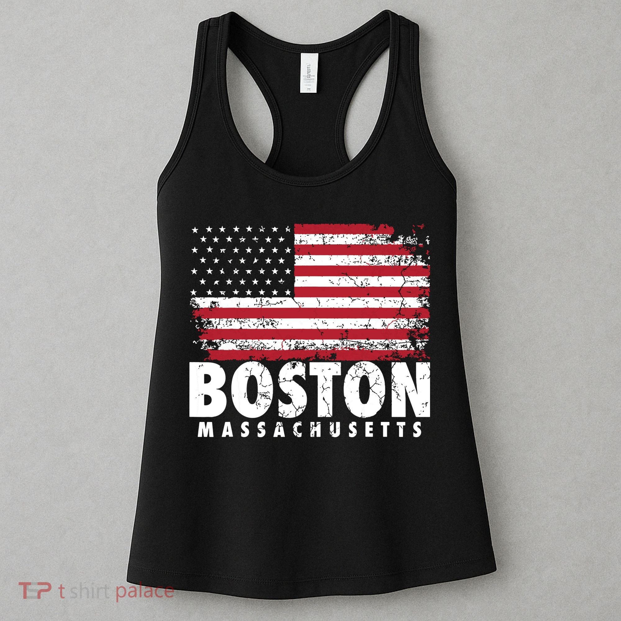 4th Of July Boston Massachusetts American Flag Women's Tank Top