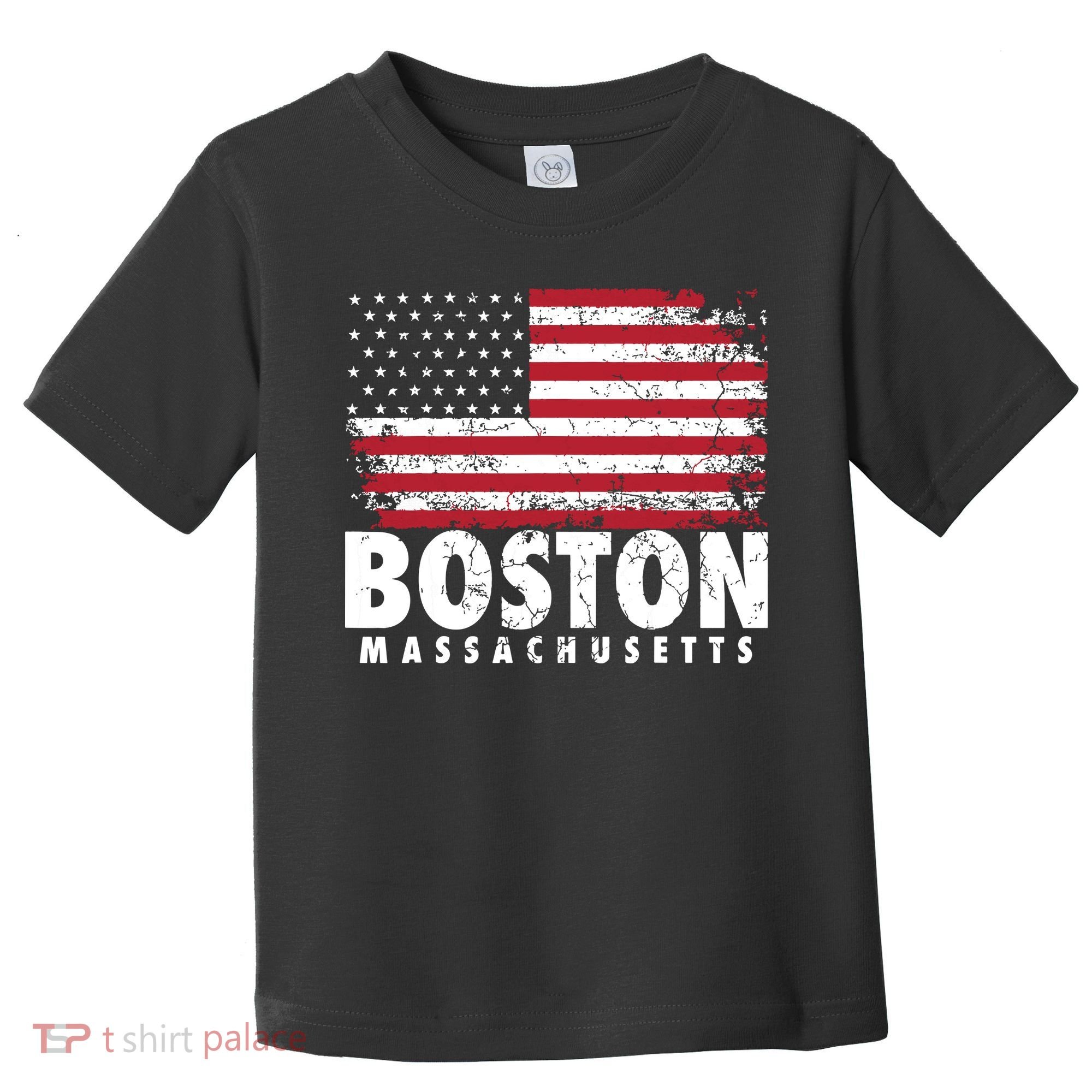 4th Of July Boston Massachusetts American Flag Toddler T-Shirt