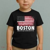 4th Of July Boston Massachusetts American Flag Toddler T-Shirt thumb 2