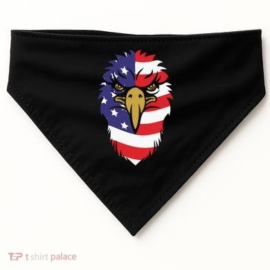 4th Of July Bald Eagle With American Flag USA-Made Doggie Bandana
