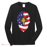4th Of July Bald Eagle With American Flag Long Sleeve Shirt thumb 0
