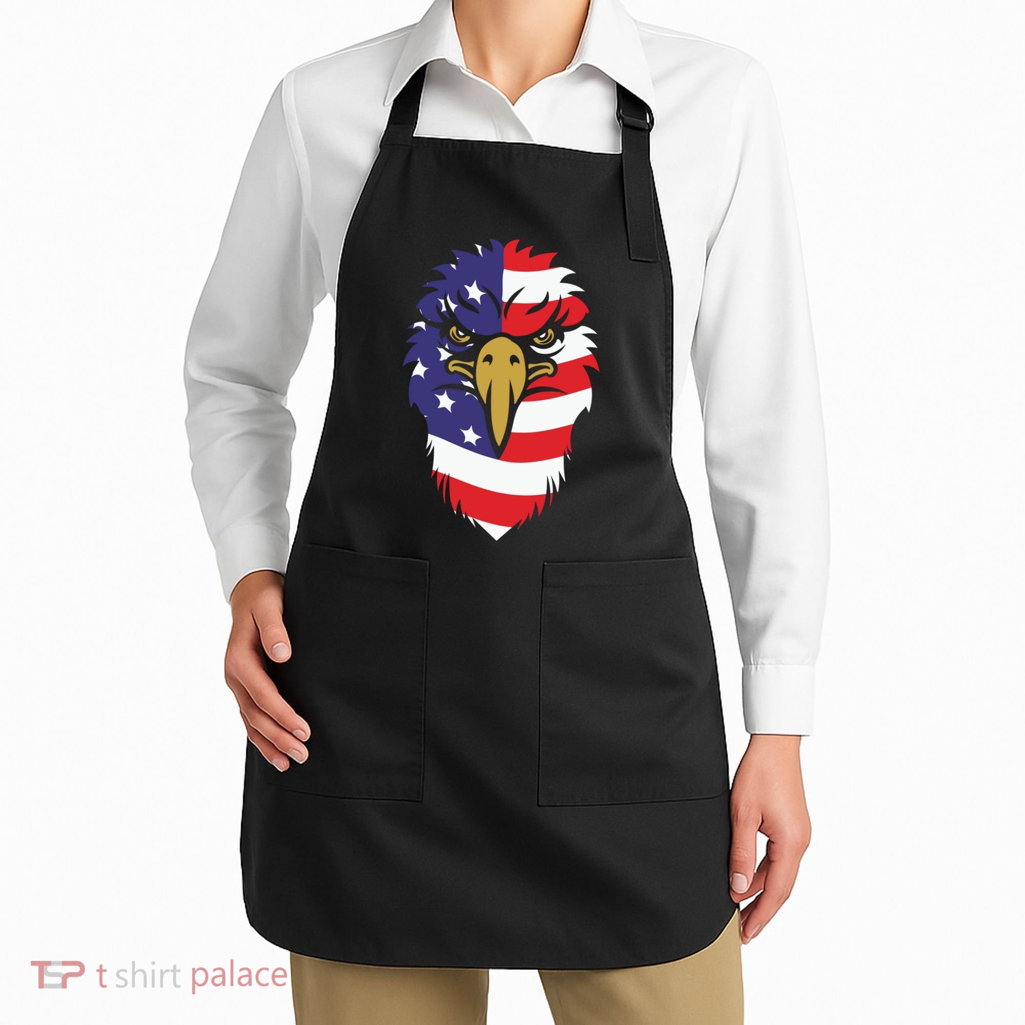 4th Of July Bald Eagle With American Flag Apron