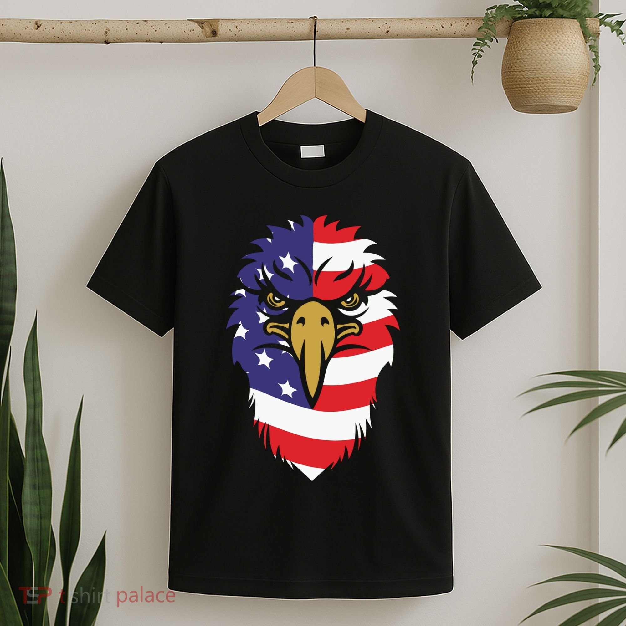 4th Of July Bald Eagle With American Flag T-Shirt