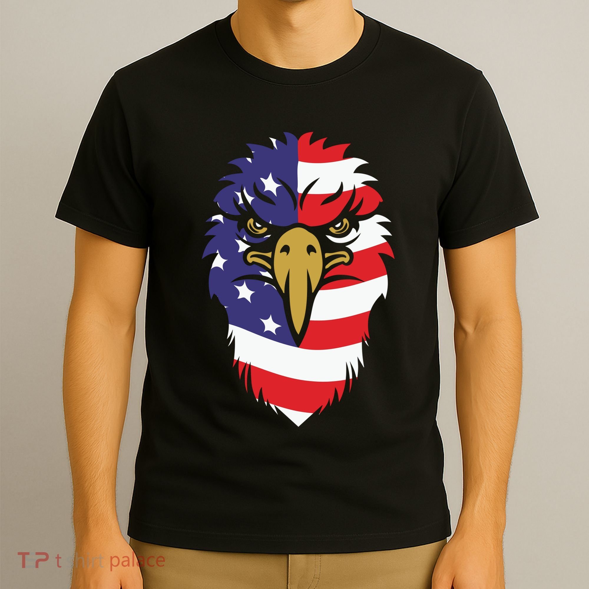 4th Of July Bald Eagle With American Flag T-Shirt