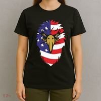 4th Of July Bald Eagle With American Flag T-Shirt thumb 4