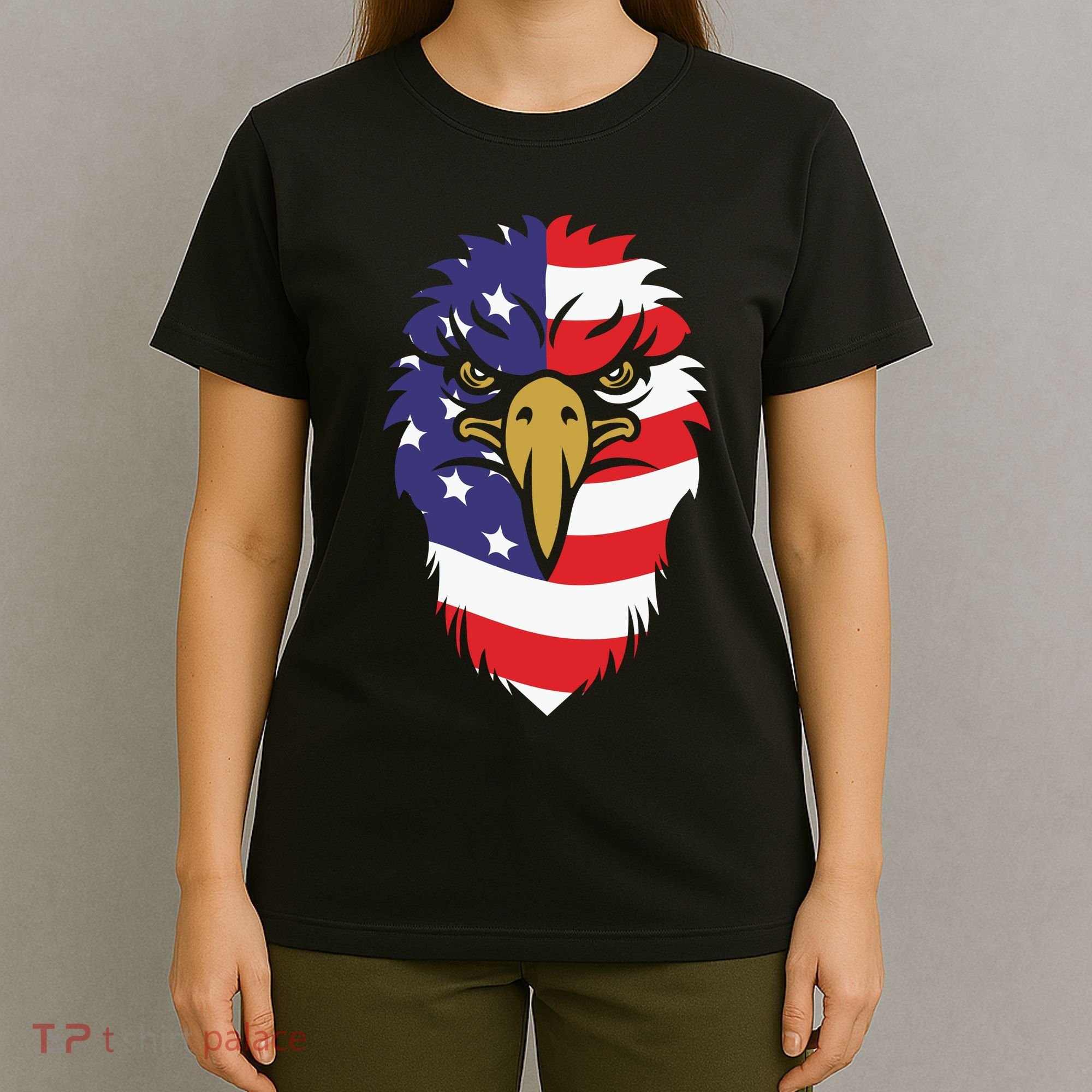 4th Of July Bald Eagle With American Flag T-Shirt