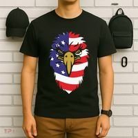 4th Of July Bald Eagle With American Flag T-Shirt thumb 6
