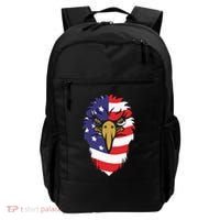 4th Of July Bald Eagle With American Flag Backpack thumb 0