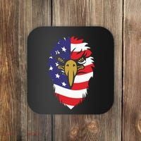4th Of July Bald Eagle With American Flag Coaster thumb 0