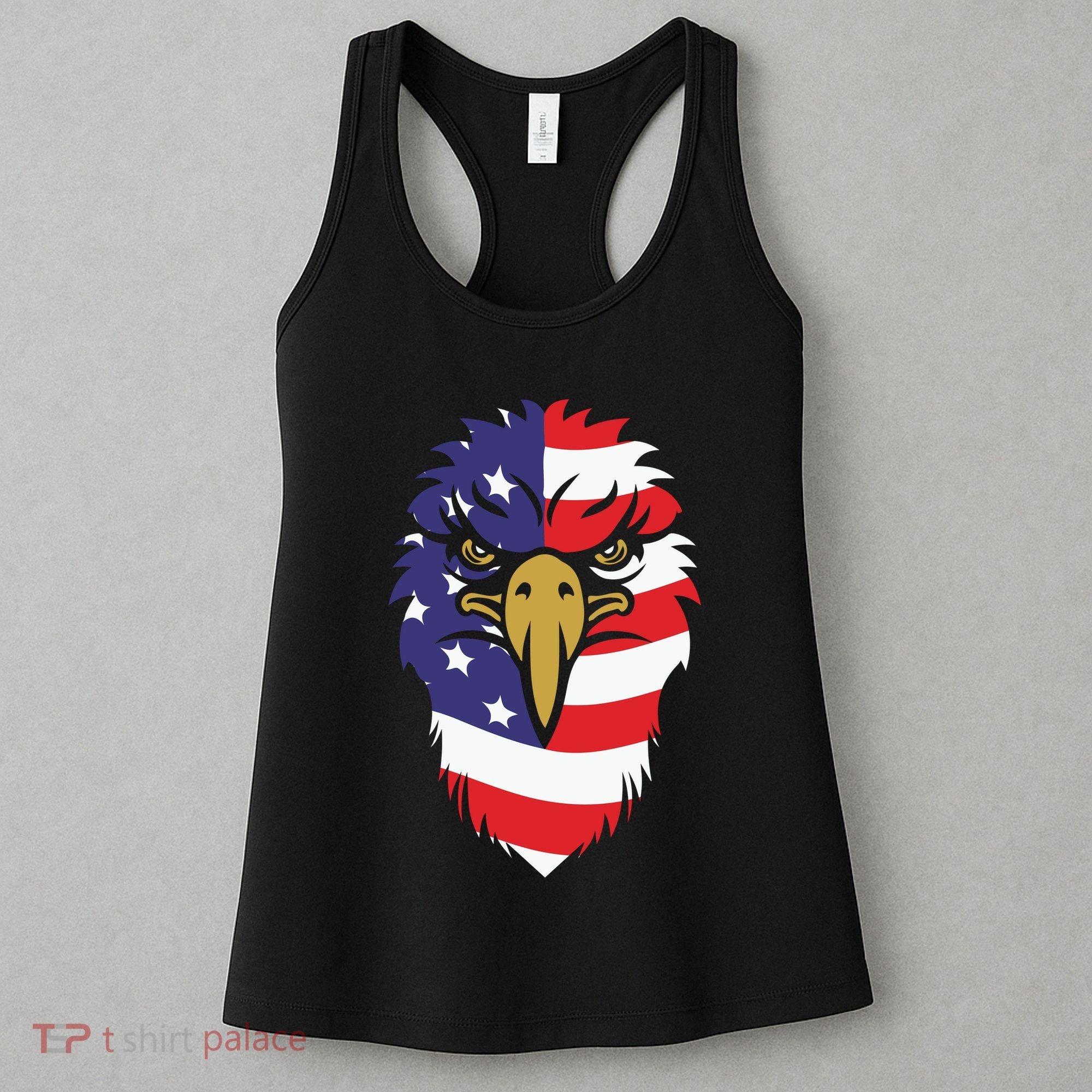 4th Of July Bald Eagle With American Flag Women's Tank Top