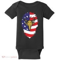 4th Of July Bald Eagle With American Flag Baby Bodysuit thumb 0