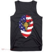 4th Of July Bald Eagle With American Flag Tank Top thumb 0